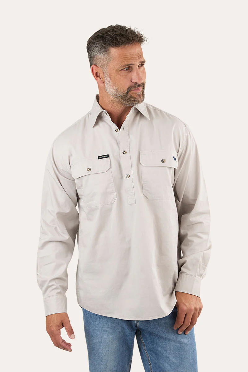 King River Mens Half Button Work Shirt - Image 4