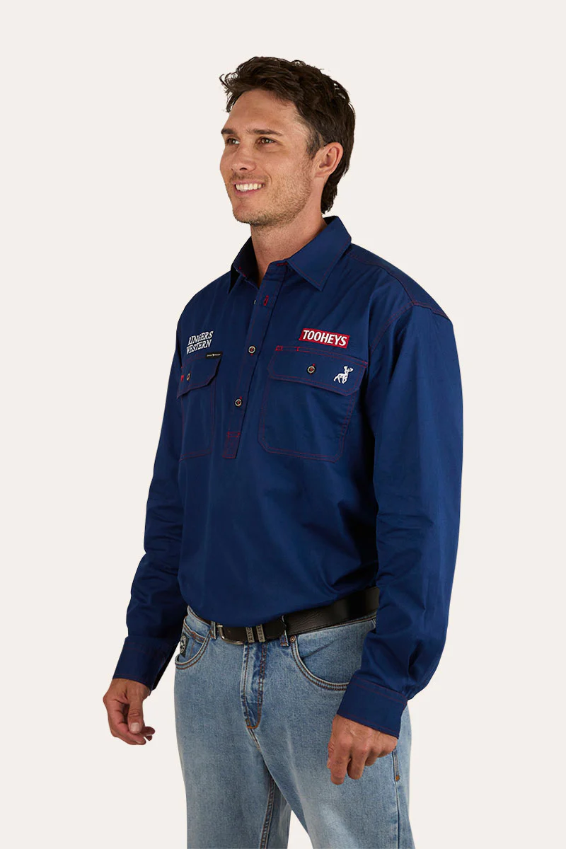 Tooheys X Ringers Mens Long Sleeve Half Button Work Shirt - Image 6